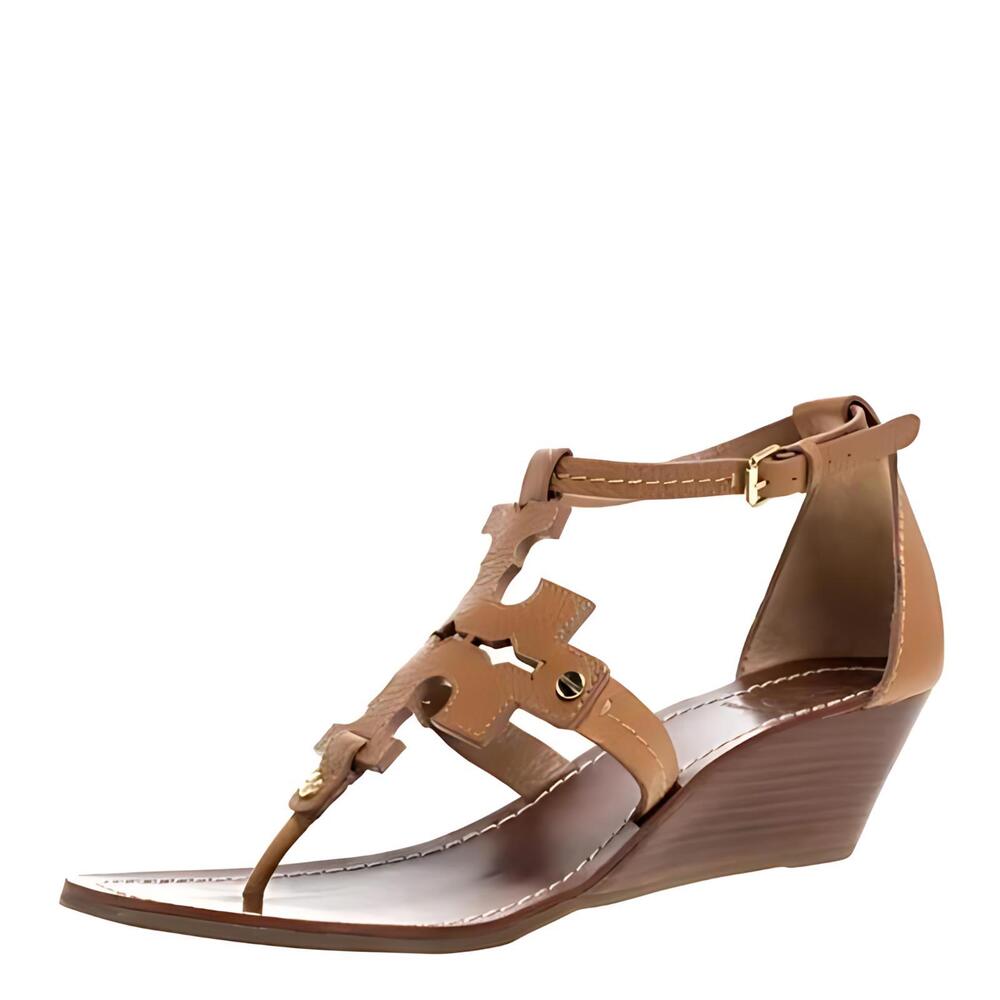 Tory Burch Chandler Wedge Sandal Tan/brown Size 7.5
